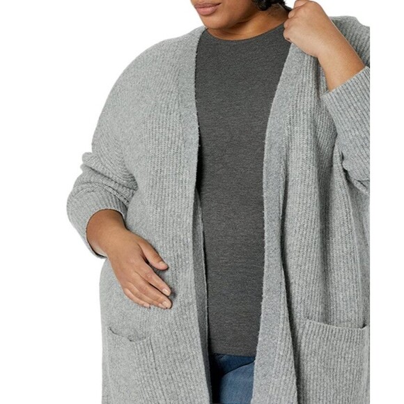 New Goodthreads Womens Cardigan Sweater XXL Gray Oversized Boucle Shaker Stitch - Picture 8 of 11